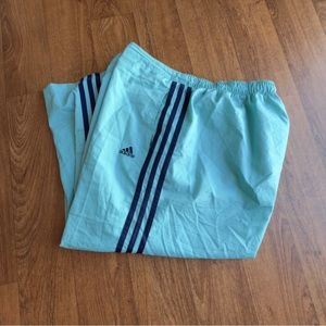 Adidas Blue Athletic Capris with Navy Stripes
